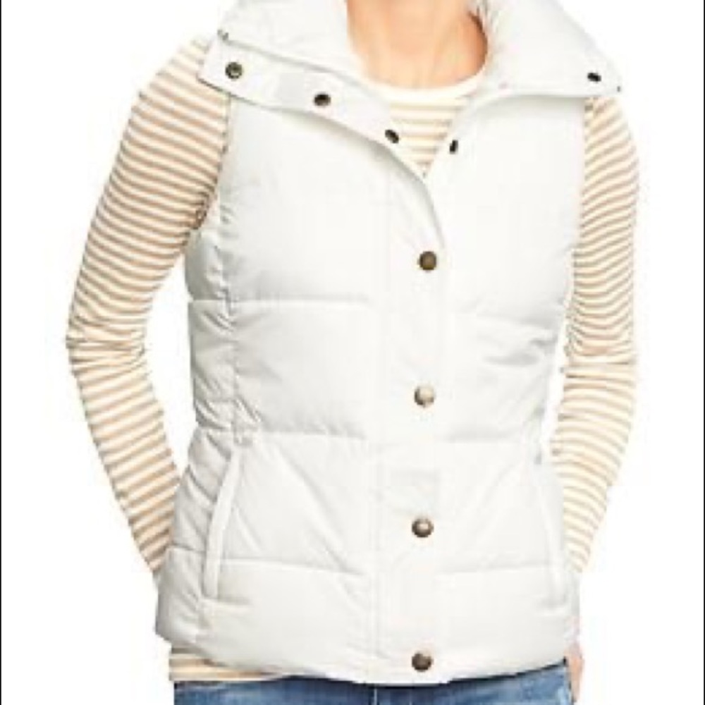 White plush old navy vest